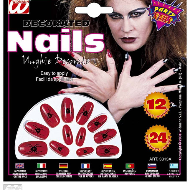 Halloween accessoires nagels met print verpakt per 12
