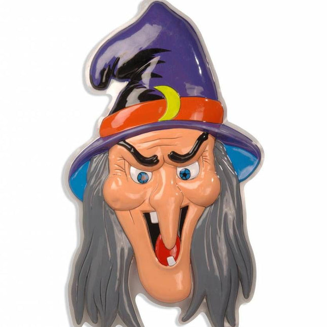 Halloweenaccessoires 3d decoratie heks met hoed 91x51cm