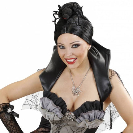 Halloweenaccessoires broche spinneweb met spinnen