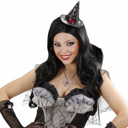 Halloweenaccessoires broche spinneweb met spinnen