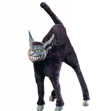 Halloweenaccessoires: Buigbare zwarte kat 28 cm