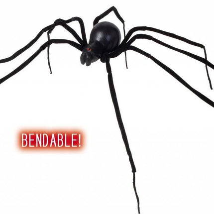 Halloweenaccessoires buigbare zwarte spin 110cm