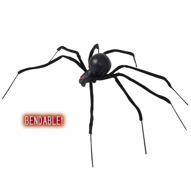 Halloweenaccessoires buigbare zwarte spin 90cm
