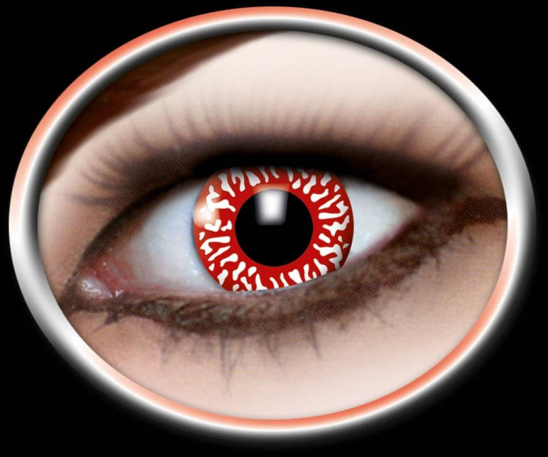 Halloweenaccessoires: Contactlens bloeddoorlopen oog