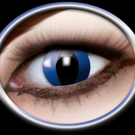 Halloweenaccessoires: Contactlens Cat-eye blue