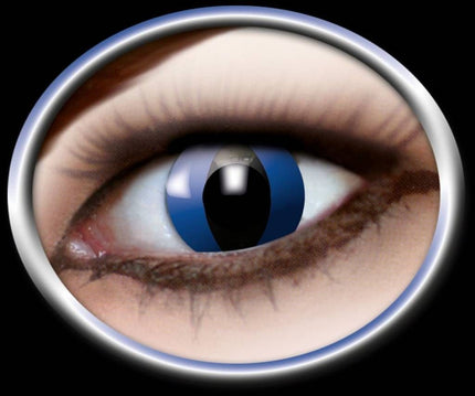 Halloweenaccessoires: Contactlens Cat-eye blue