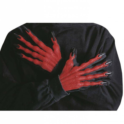 Halloweenaccessoires: Duivel handschoenen