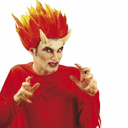 Halloweenaccessoires duivel hoorn groot incl. lijm