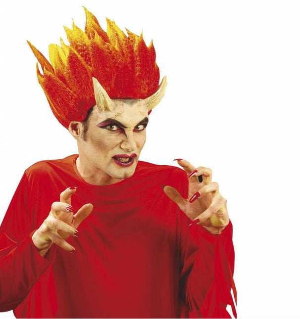 Halloweenaccessoires duivel hoorn groot incl. lijm