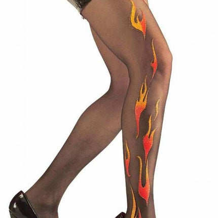 Halloweenaccessoires: Duivel panty hot-flame