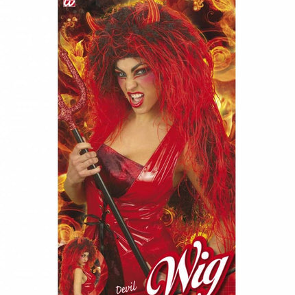 Halloweenaccessoires: Extra lange duivelspruik