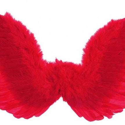 Halloweenaccessoires gevederde vleugels rood 86x31