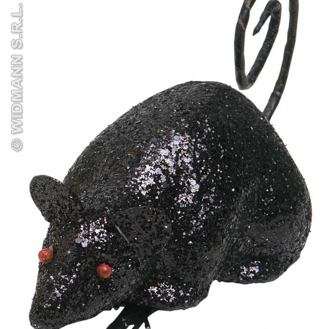Halloweenaccessoires glitter muis 12cm
