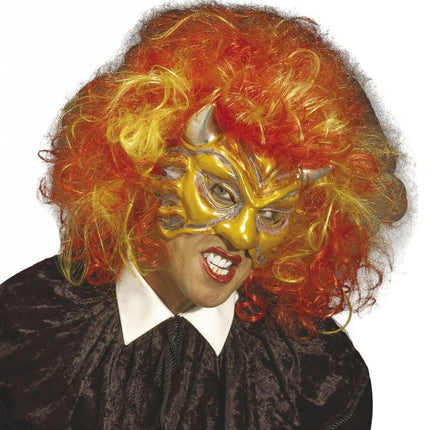 Halloweenaccessoires glitter oogmasker duivel van pvc