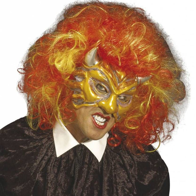 Halloweenaccessoires glitter oogmasker duivel van pvc