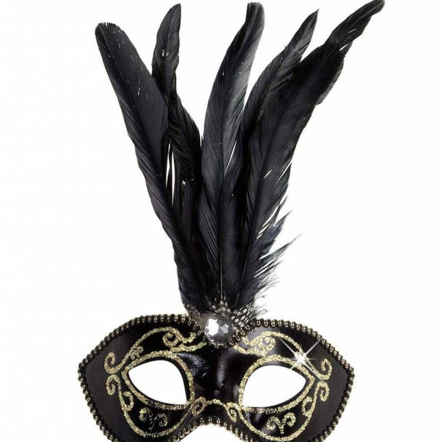 Halloweenaccessoires glitter oogmasker met stenen goud