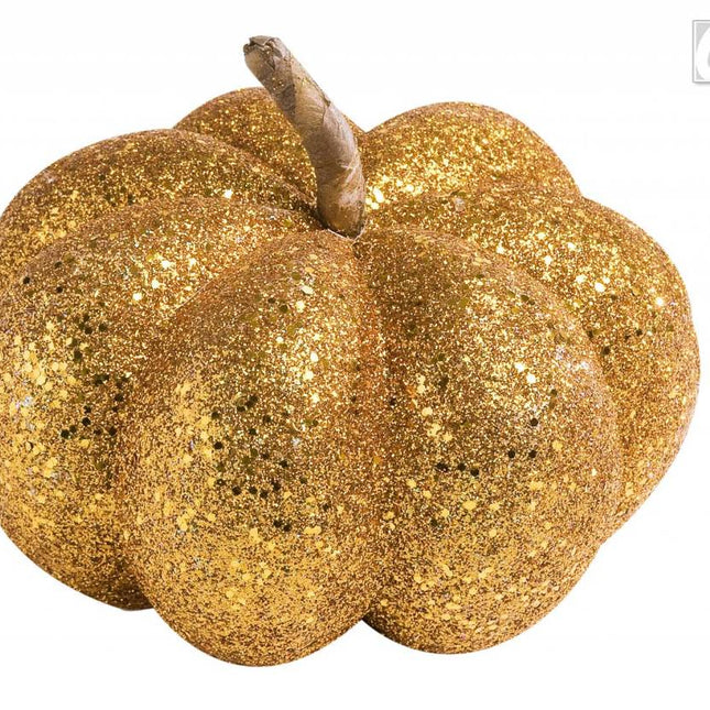 Halloweenaccessoires glitter pompoen 15cm