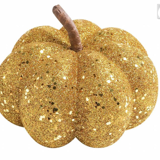 Halloweenaccessoires glitter pompoen 15cm