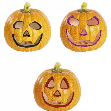 Halloweenaccessoires glitter pompoen 17cm