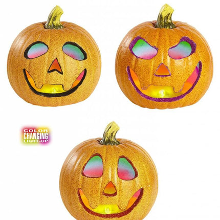 Halloweenaccessoires glitter pompoen 20cm