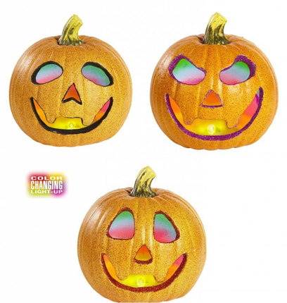 Halloweenaccessoires glitter pompoen 20cm