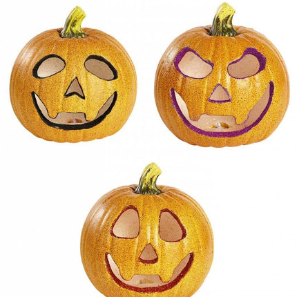 Halloweenaccessoires glitter pompoen 20cm