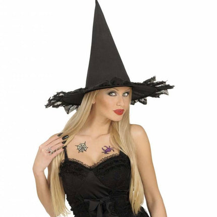 Halloweenaccessoires glitter tattoo make-up kit