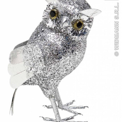 Halloweenaccessoires glitter uil 18,5cm