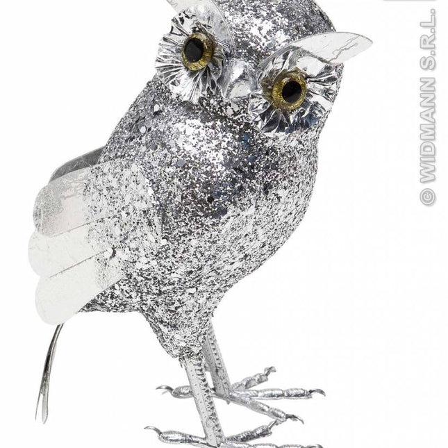 Halloweenaccessoires glitter uil 18,5cm