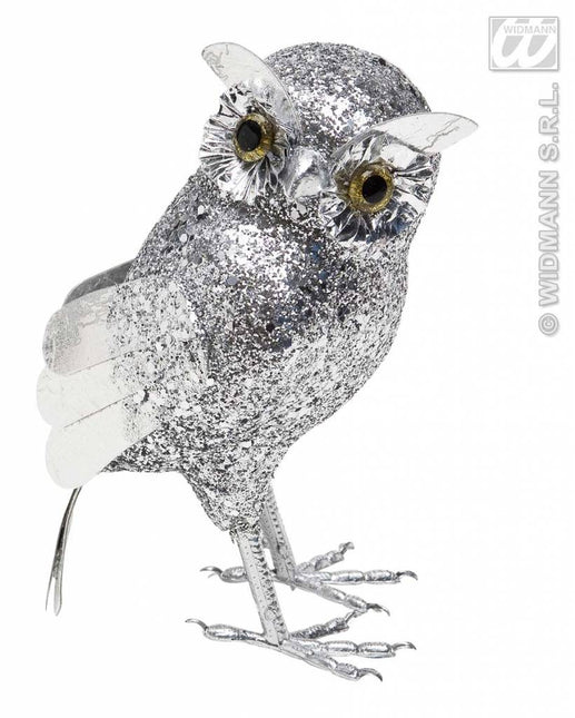 Halloweenaccessoires glitter uil 18,5cm
