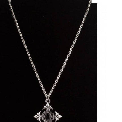 Halloweenaccessoires gothic ketting met zwarte steen