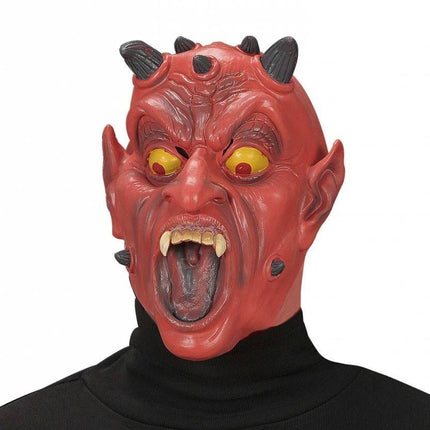 Halloweenaccessoires halfgezichtmasker duivel