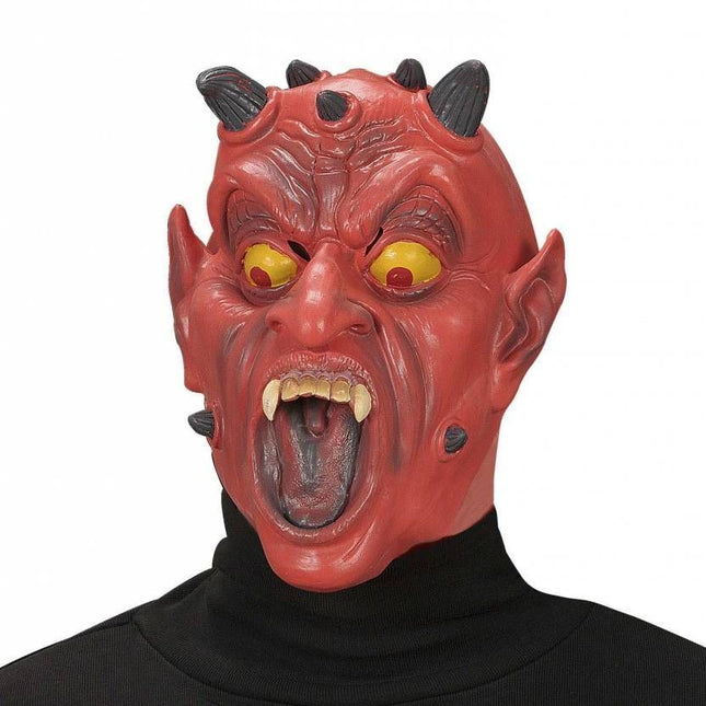 Halloweenaccessoires halfgezichtmasker duivel