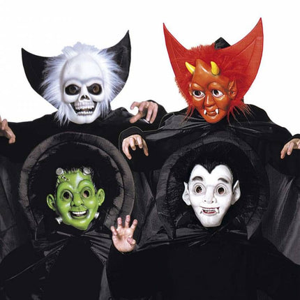 Halloweenaccessoires halloweenmasker kind met cape en kraag