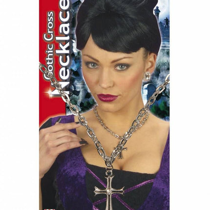 Halloweenaccessoires: Halsketting met Gotisch kruis