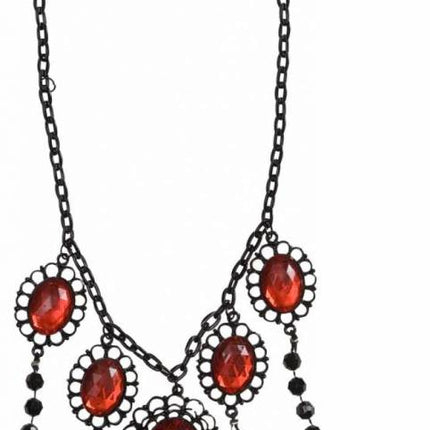 Halloweenaccessoires: Halsketting met paarse steen
