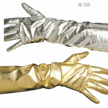 Halloweenaccessoires handschoenen dame goud of zilver