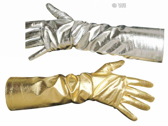 Halloweenaccessoires handschoenen dame goud of zilver