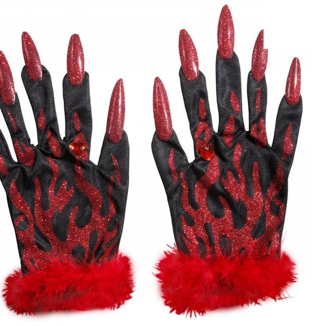Halloweenaccessoires: Handschoenen Duivel
