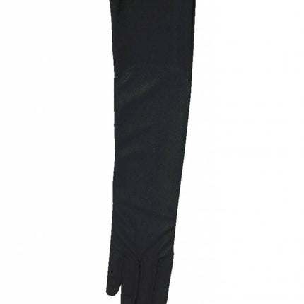 Halloweenaccessoires handschoenen satijn zwart 60cm