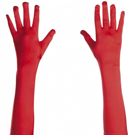 Halloweenaccessoires handschoenen spandex rood