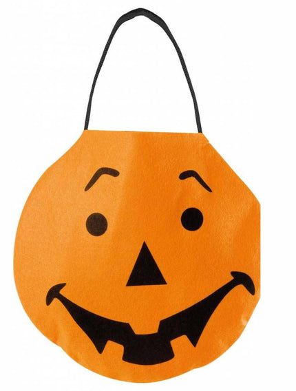 Halloweenaccessoires handtasje viltpompoen