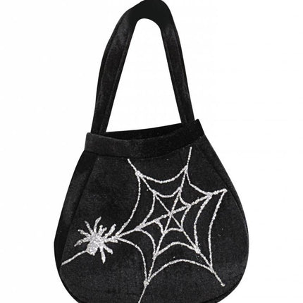 Halloweenaccessoires: Heksen handtas met spinnen