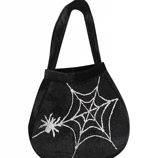 Halloweenaccessoires: Heksen handtas met spinnen