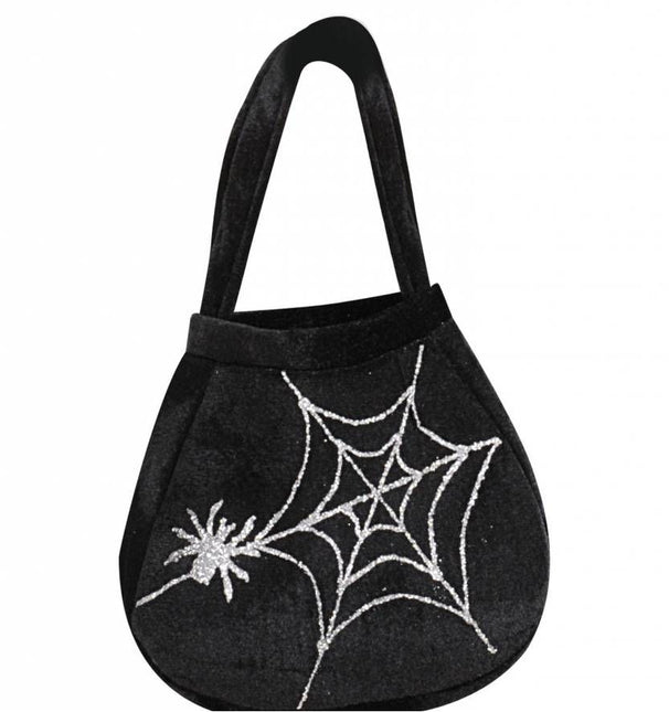 Halloweenaccessoires: Heksen handtas met spinnen