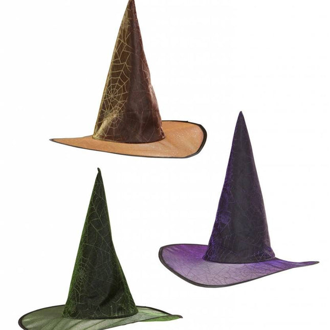Halloweenaccessoires heksenhoed spinneweb