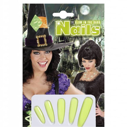 Halloweenaccessoires heksennagels lichtgevend donker