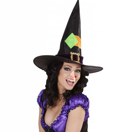 Halloweenaccessoires heksenneus met knipperend licht