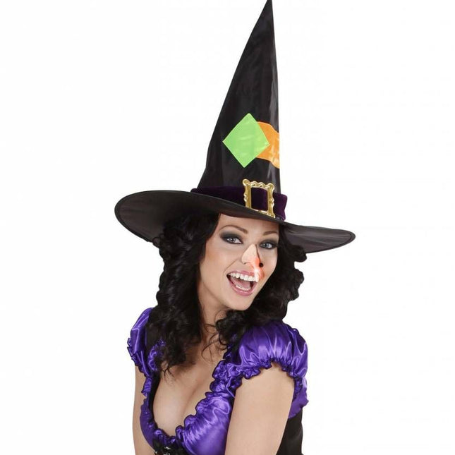 Halloweenaccessoires heksenneus met knipperend licht