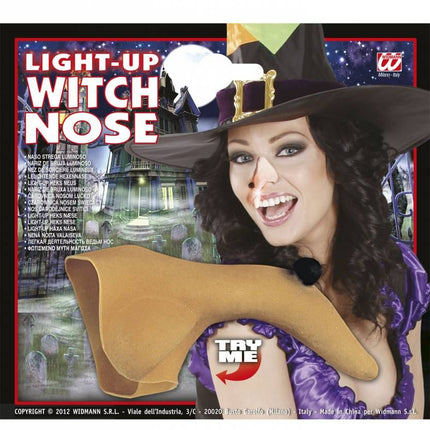 Halloweenaccessoires heksenneus met knipperend licht